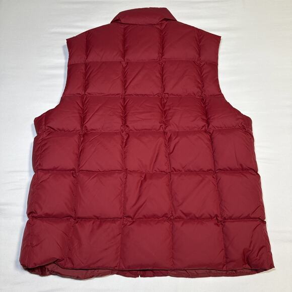 Eddie Bauer Goose Down Puffer Vest Womens M Maroon Full Zip Collared EB700 Fill - Picture 16 of 16
